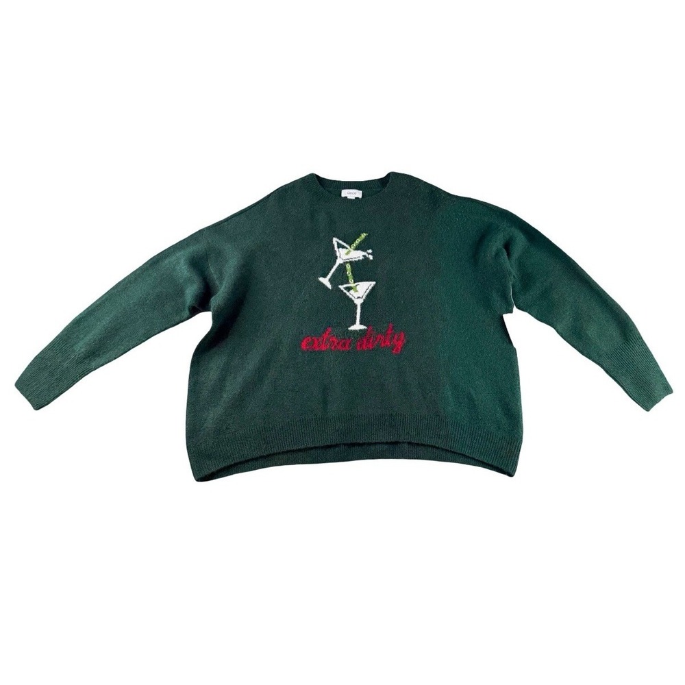 NWT CeCe Extra Dirty Martini Super Soft Oversized Sweater Green Size Large Chic